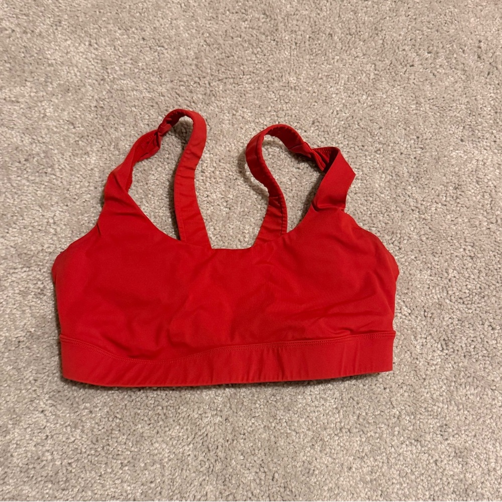 Vuori Burnt Orange/Red Sports Bra - Padded Support
